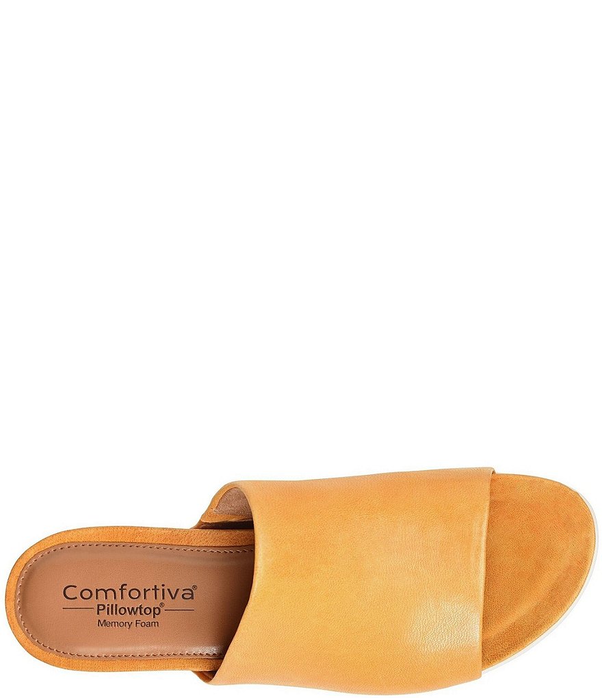 Comfortiva Pax Leather Wrapped Wedge Slides