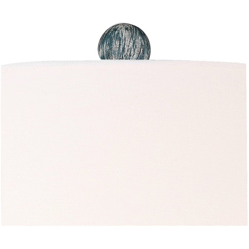 Regency Hill Traditional Table Lamps Set of 2 Blue Washed Tapered Drum Shade for Living Room Bedroom Bedside Nightstand Family