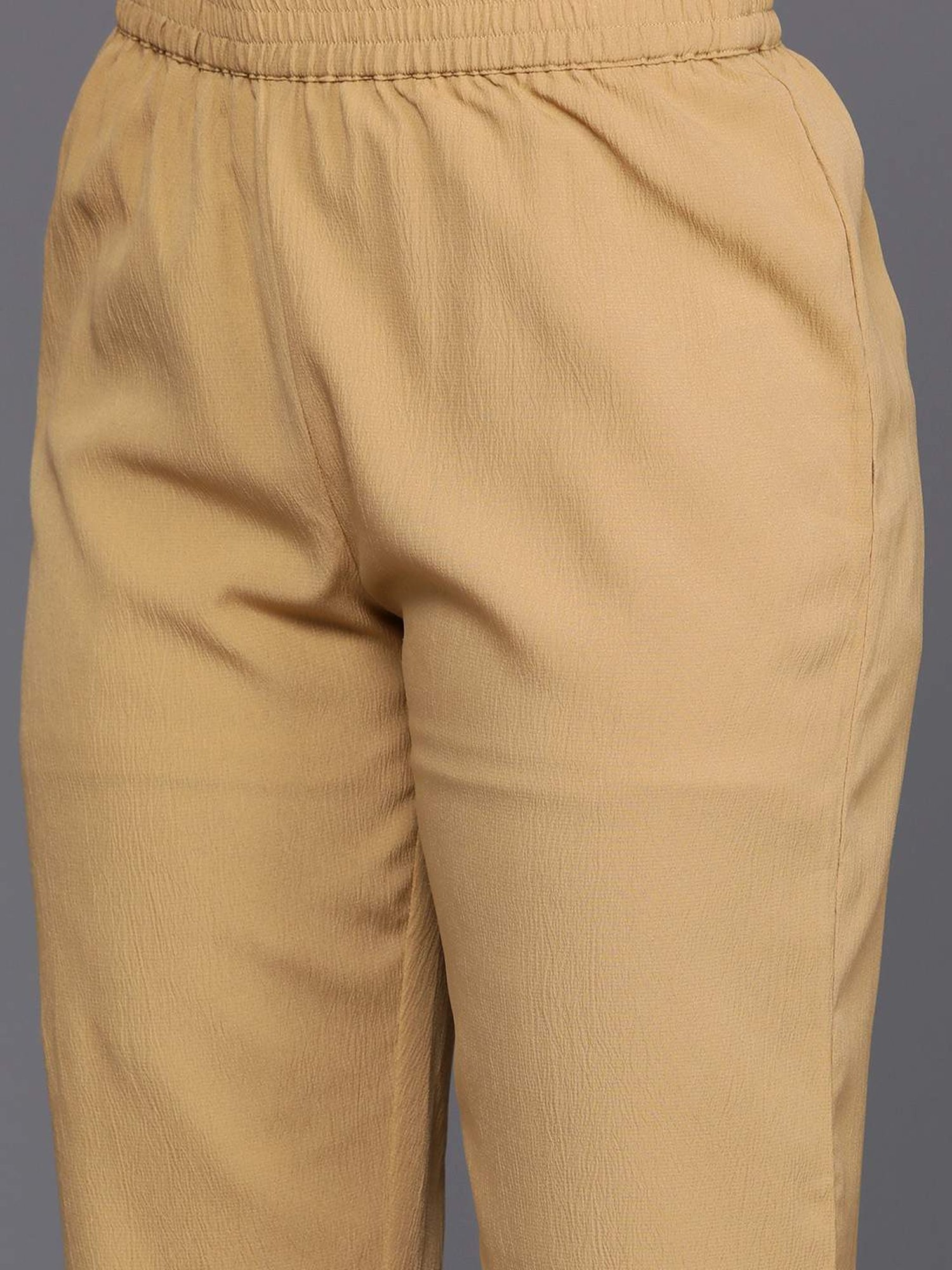 Varanga Beige Printed Kurta Pant Set