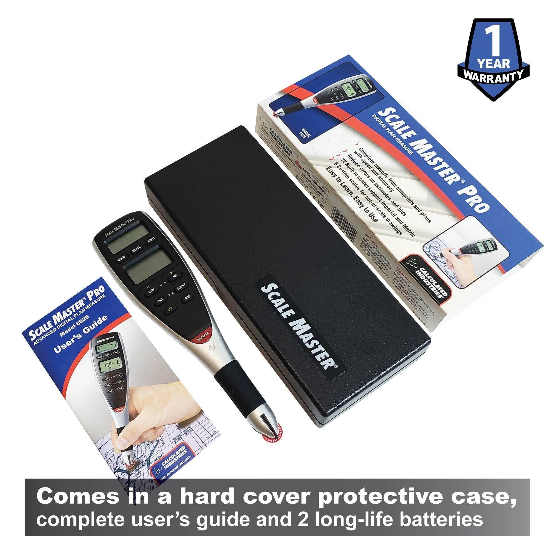 Calculated Industries 6025 Scale Master Pro Digital Plan Measure Take-off Tool | 72 Built-in US Imperial, Metric Scales | 6 Custom Scales for Out-of-Scale Plans | Dedicated Keys for Linear Measuring