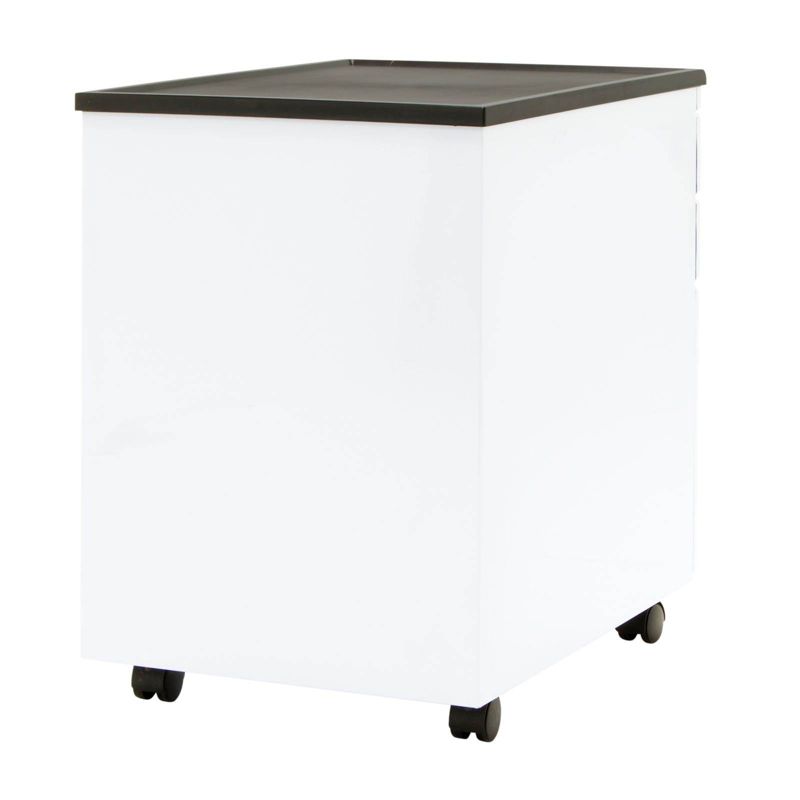 Calico Designs Home Office Furniture Storage 3 Drawer Mobile File Cabinet, White
