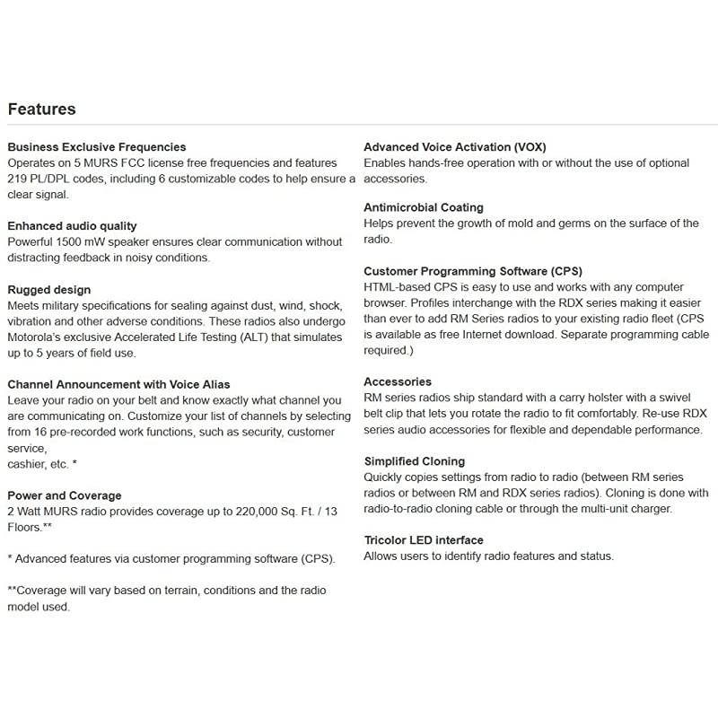 RMM2050 On-Site Two-Way Business Radio