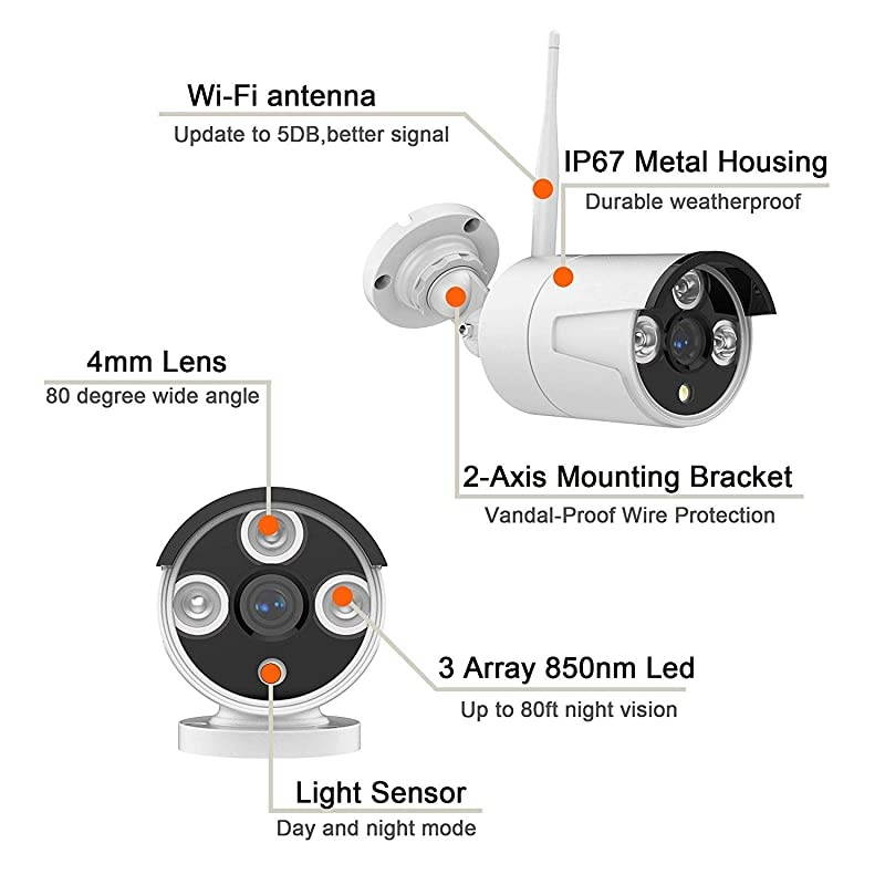 4ch WiFi dvr kit 13mp Outdoor 4Channels Wireless WiFi NVR Suit Kit HD IR 960P WiFi IP Camera P2P CCTV Security System