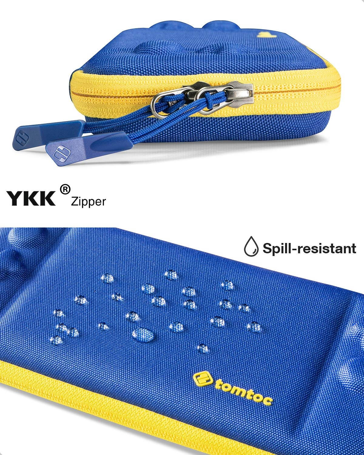 tomtoc Slim Carry Case for Nintendo Switch Lite, Protective Portable Carrying Cases with [Original Patent], Travel Storage Hard Shell with 8 Game Cartridges and Military Level Protection, Blue