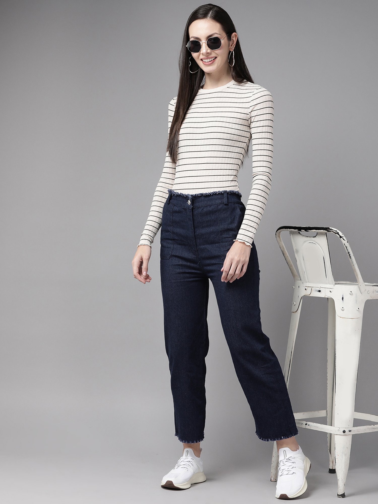 Aarika Navy High Rise Jeans