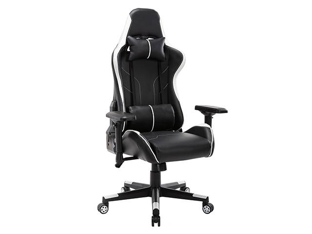 Massage Racing Chair Gaming Chair - Computer Office Adjustable Lumbar Cushion Headrest Swivel Rocking Function Desk Chair 5 Colors,Purple,GC34