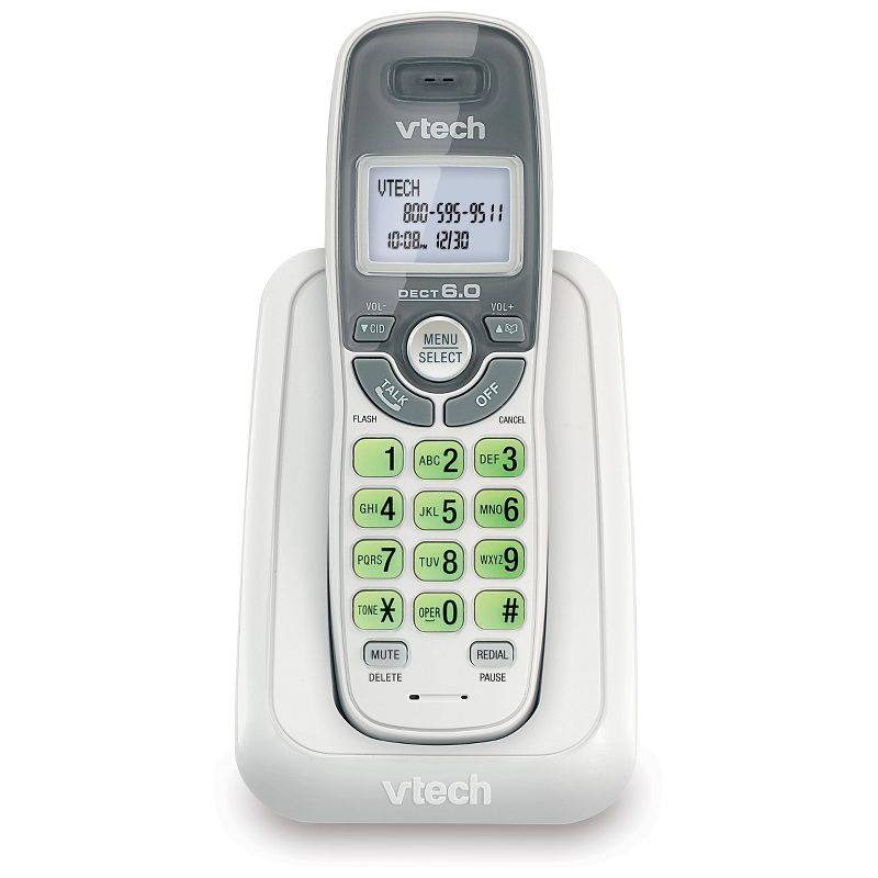 VTech CS6114 DECT 6.0 Cordless Phone with Caller ID/Call Waiting, 1 Handset - White