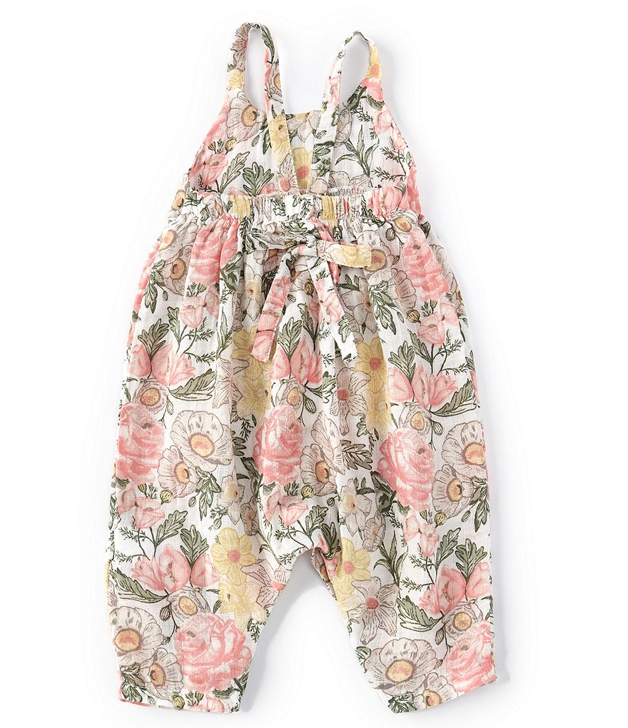 Angel Dear Baby Girls 3-18 Months Traditional Floral Tie-Back Romper