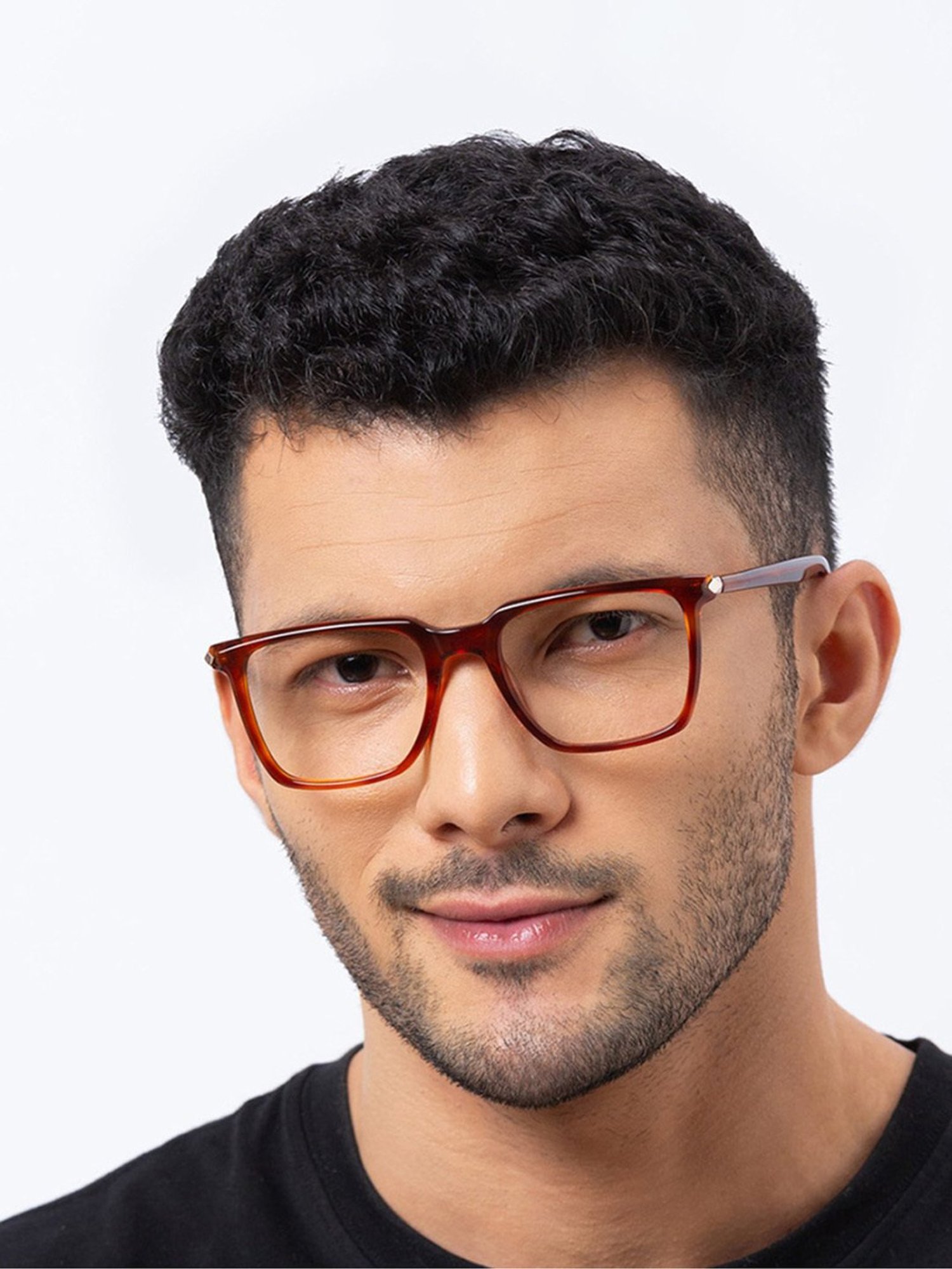 Shisen Fox Kimyou Havana Rectangular Unisex Blue Filter Computer Lenses -52 mm