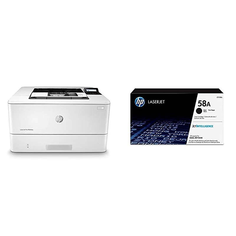 LaserJet Pro M404dw Monochrome Wireless Laser Printer with Double-Sided Printing (W1A56A) with Standard Yield Black Toner Cartridge