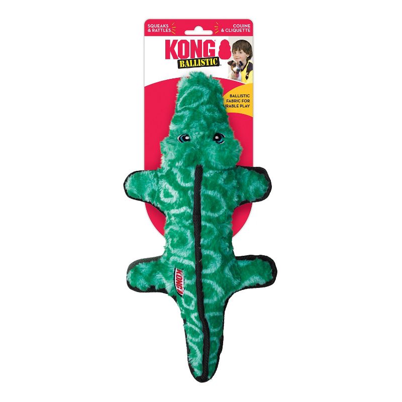 KONG Tough Plush Gator Dog Toy - Green