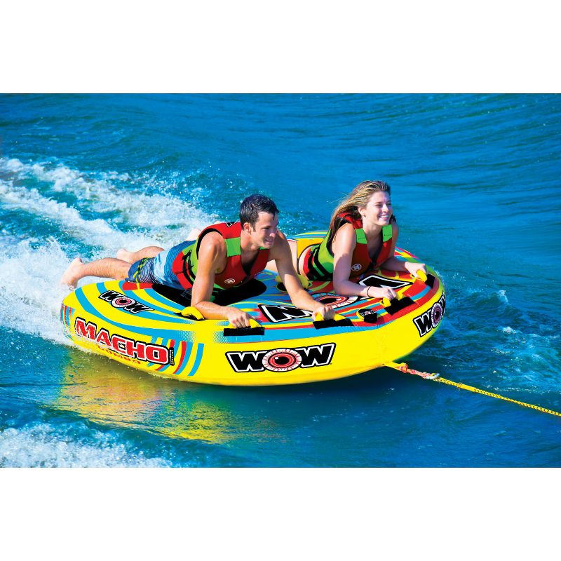 Wow Macho Combo Inflatable 2 Person Multiple Riding Positions Towable Water Tube