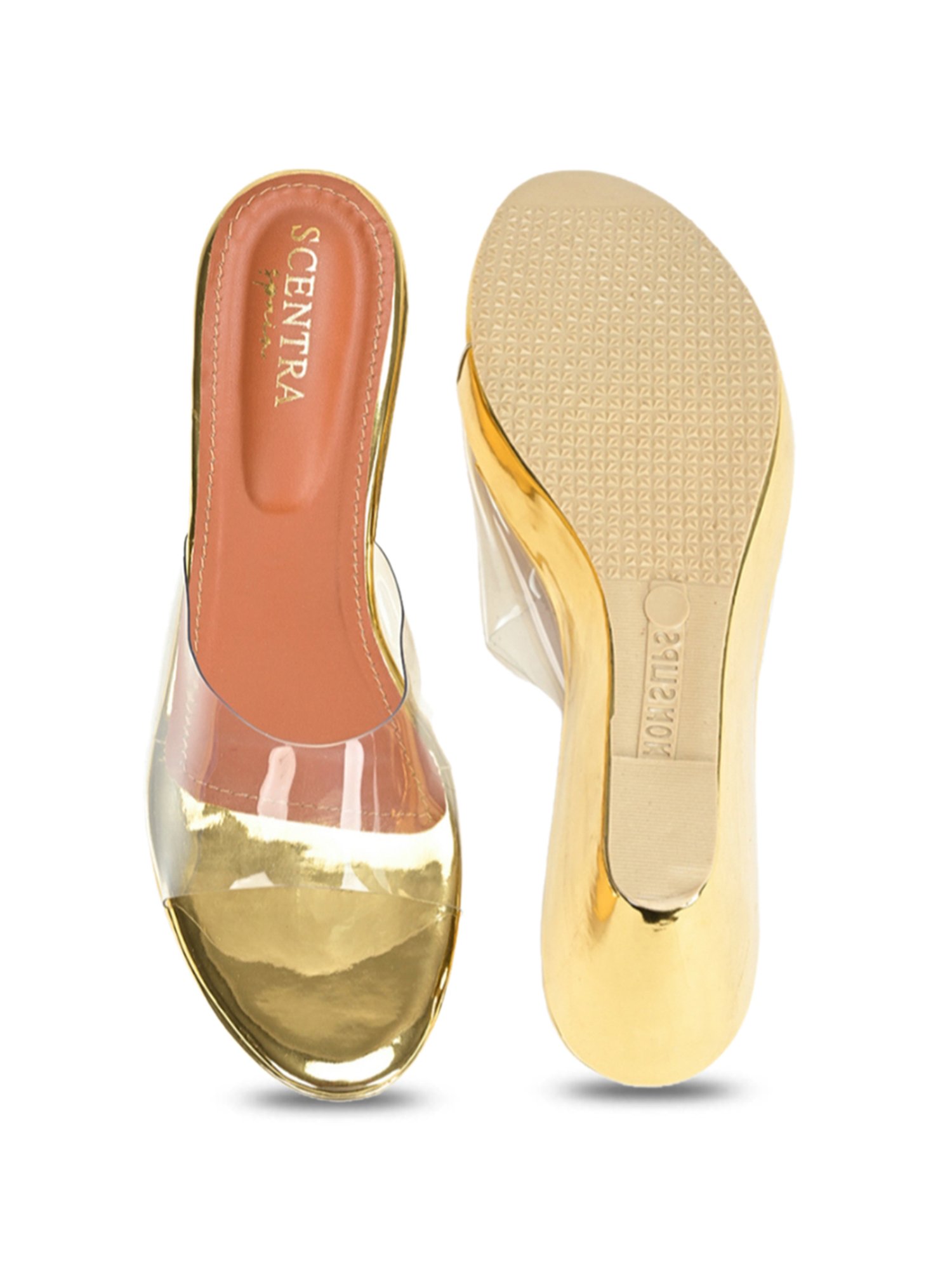 Scentra Women's Mustard Casual Wedges