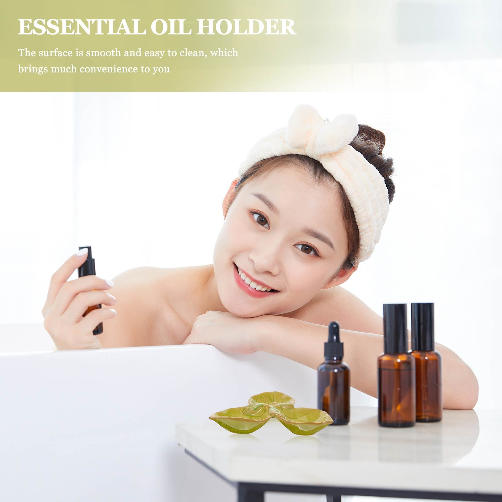 1Pc Ceramics Bowl Essential Oil Tray Beauty Salon Spa Bowl Essential Oils Saucer