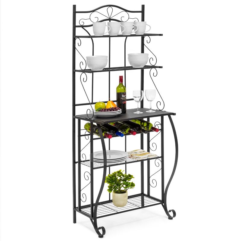 Best Choice Products Multiuse 5 Tier Black Metal Kitchen Bakers Rack