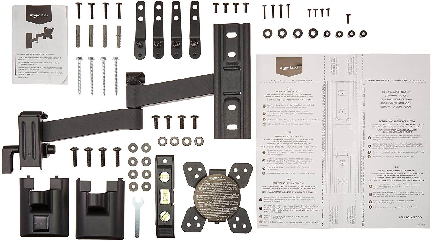 Heavy-Duty, Full Motion Articulating TV Wall Mount for 12-inch to 39-inch LED, LCD, Flat Screen TVs