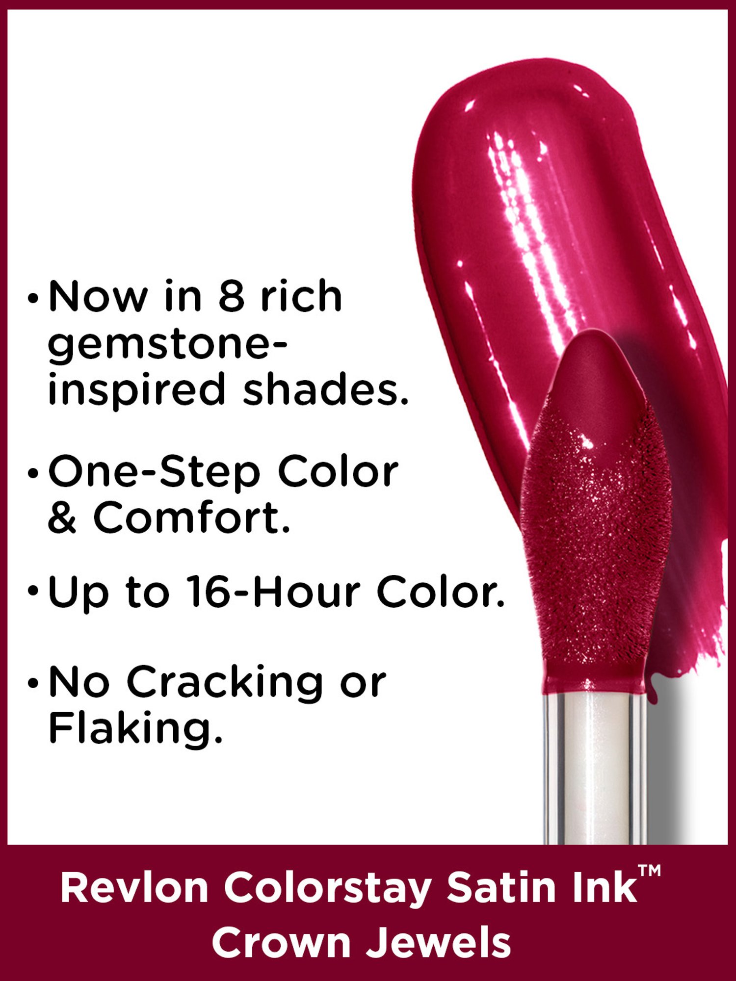 Revlon ColorStay Satin Ink Crown Jewels Liquid Lipstick Regal Ruby - 5 ml