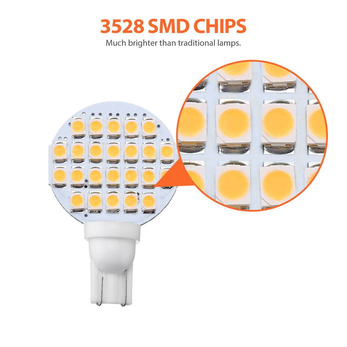 20x T10/921/194 RV Trailer Landscaping 24SMD Interior LED Light Bulb Warm White