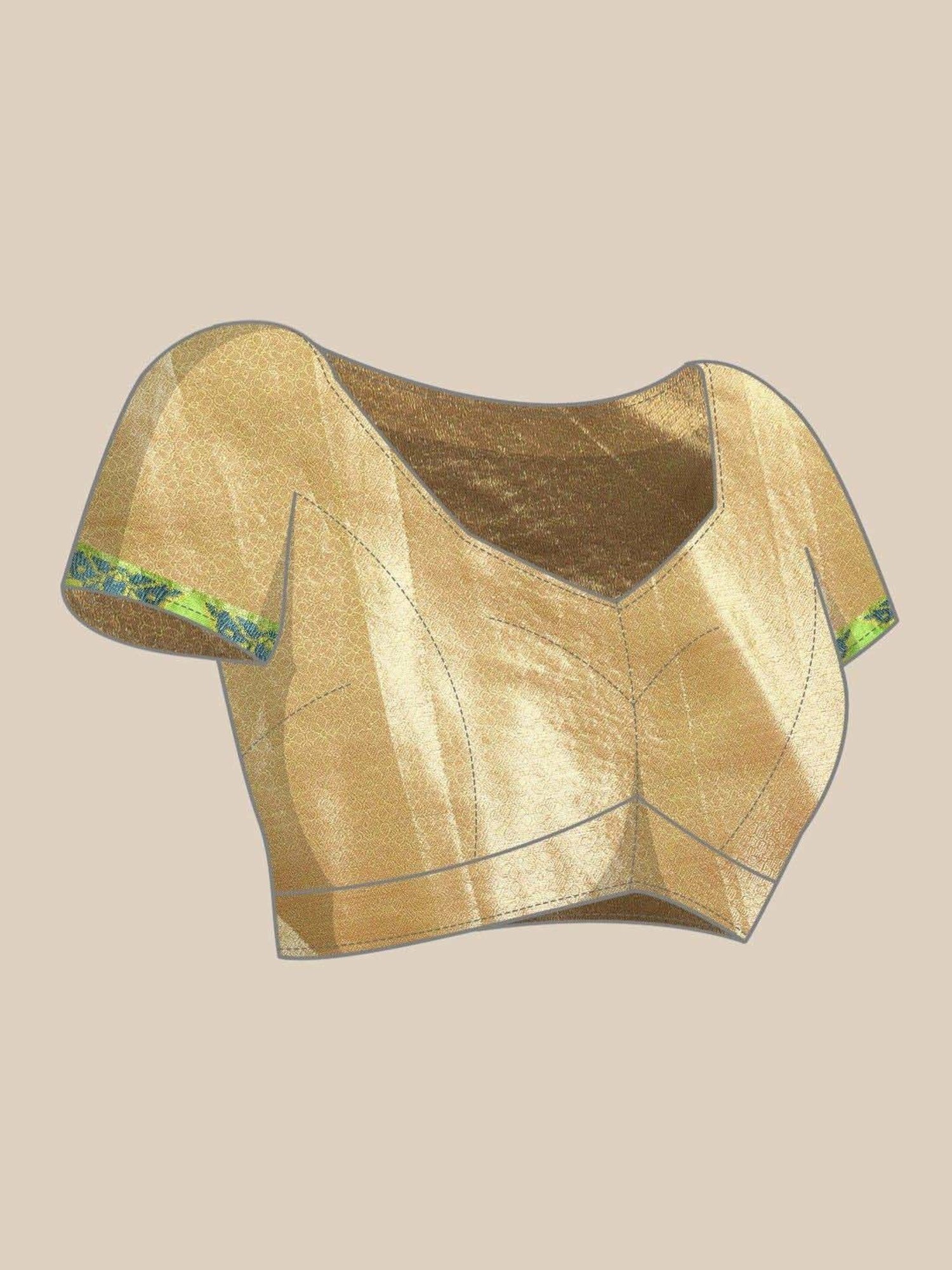 Silk Land Pink & Green Woven Saree With Unstitched Blouse