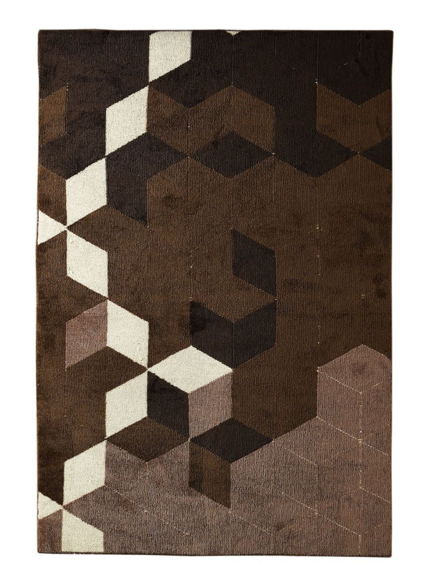 Saral Home Beige Yarn Art Carpet (120 x 180 cm)