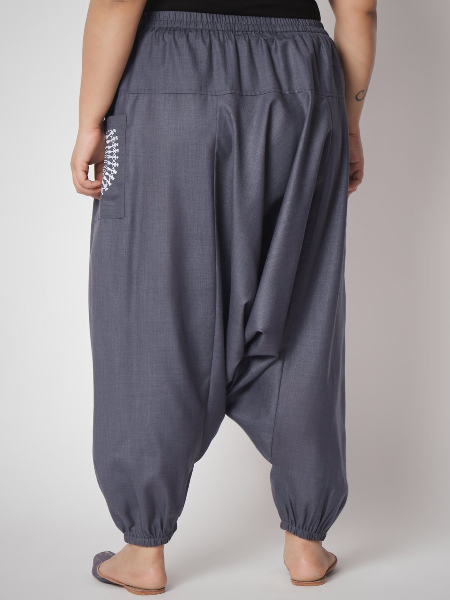 9rasa Grey Printed Plus Size Pants