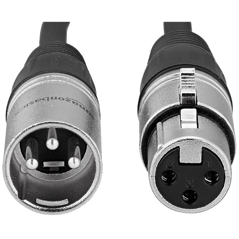 Basics XLR Male to Female Microphone Cable - 50 Feet, Black