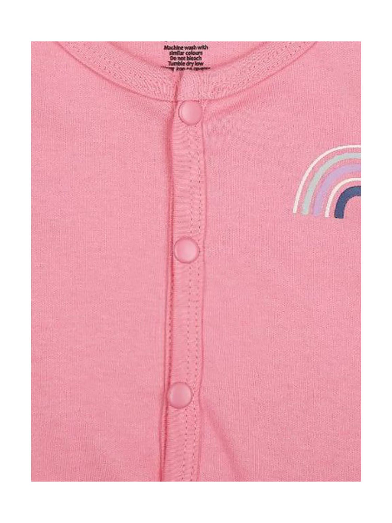 Mee Mee Kids White & Pink Printed Full Sleeves Jhablas (Pack Of 2)