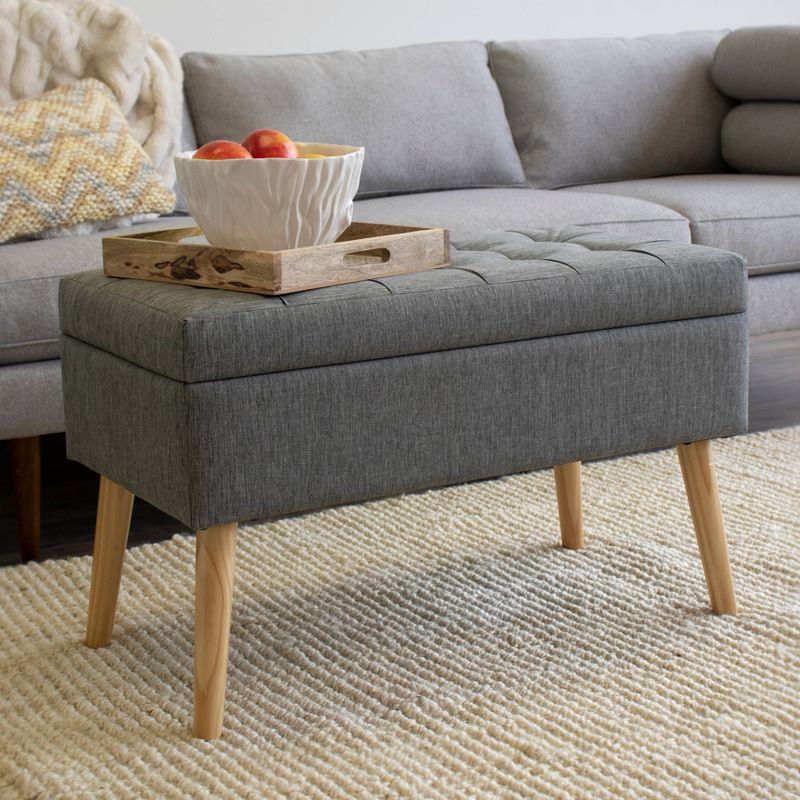 Brooklyn Storage Ottoman Bench Gray - Humble Crew