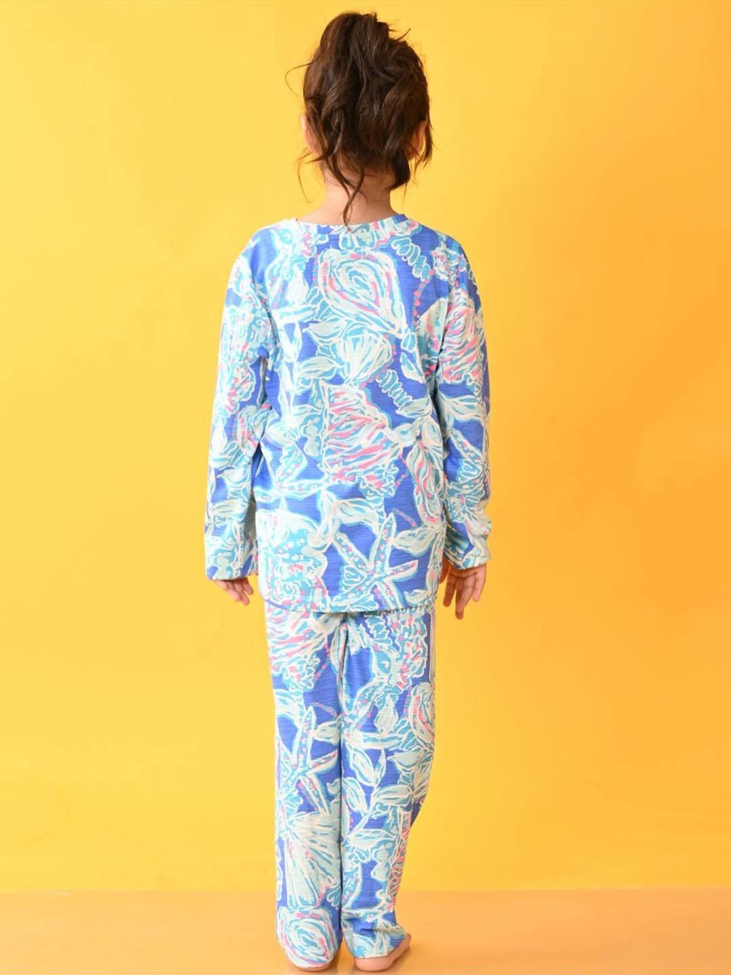 Anthrilo Kids Blue Cotton Printed Full Sleeves T-Shirt & Trouser