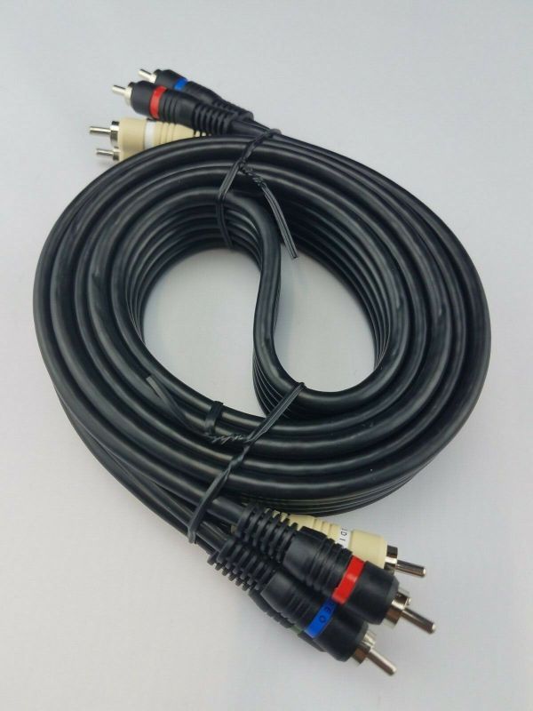 Component Video Cables with Audio 12 Feet Gold Plated RCA to RCA Supports 1080i