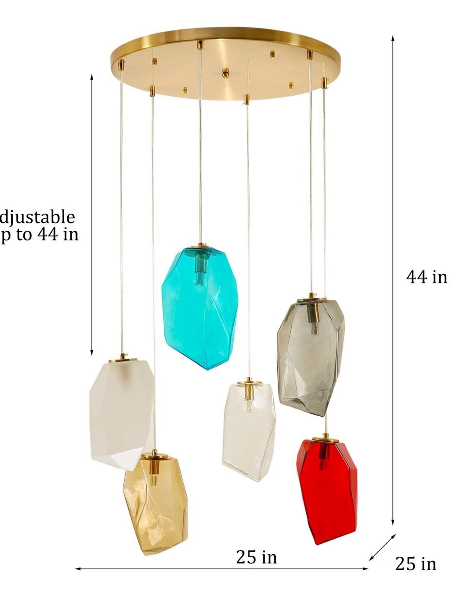 Kapoor E Illuminations 'Vogue Hartwell' Multicolor Glass 6-In-1 Chandelier