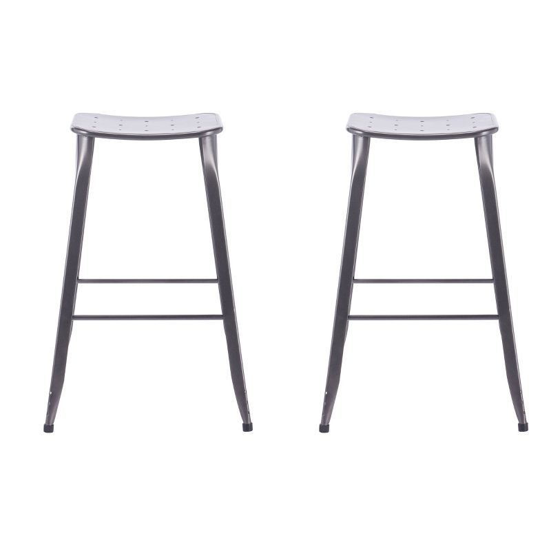 Set of 2 29" Lennon Saddle Backless Barstools - ACEssentials