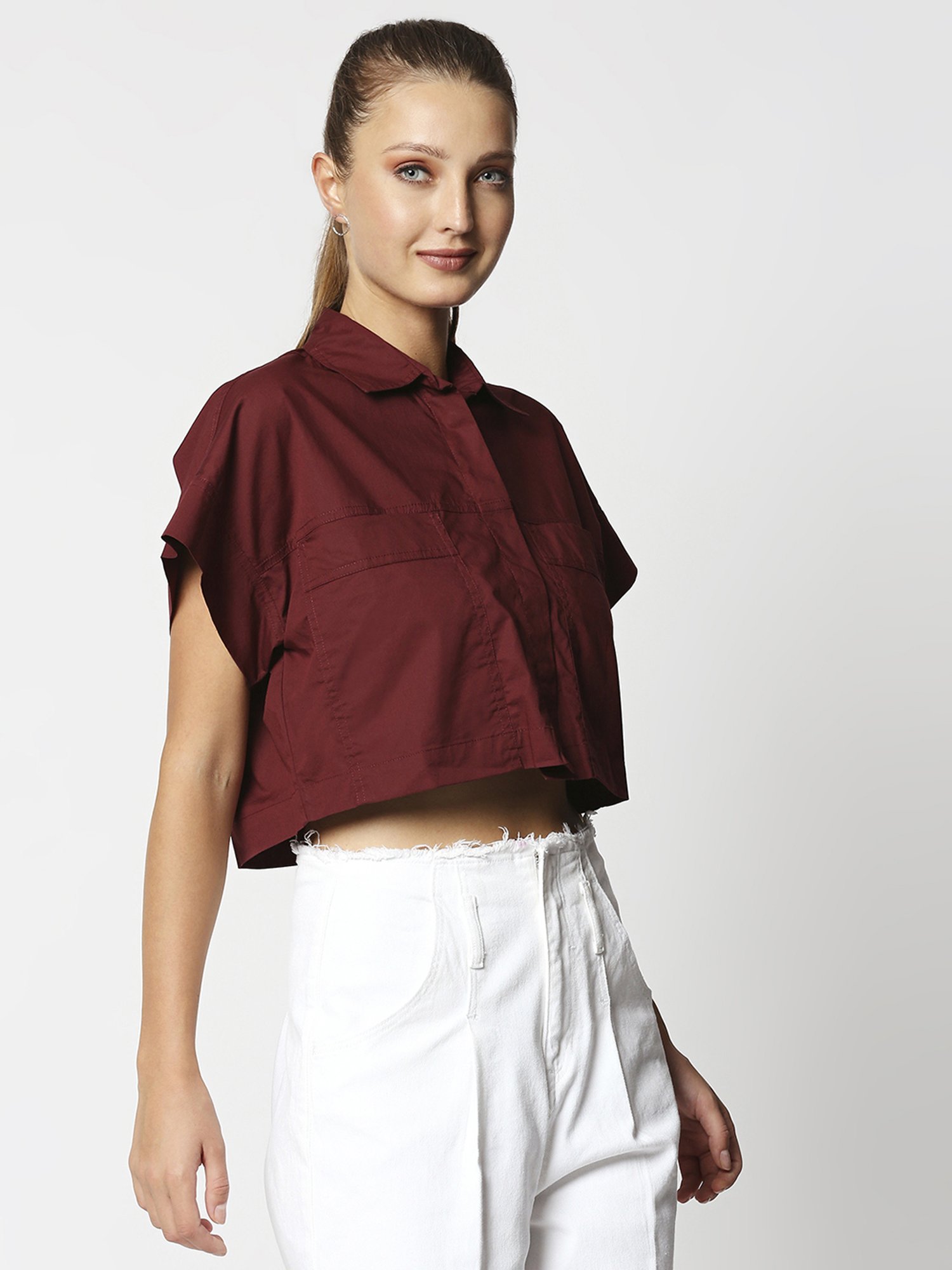 Remanika Maroon Pure Cotton Shirt