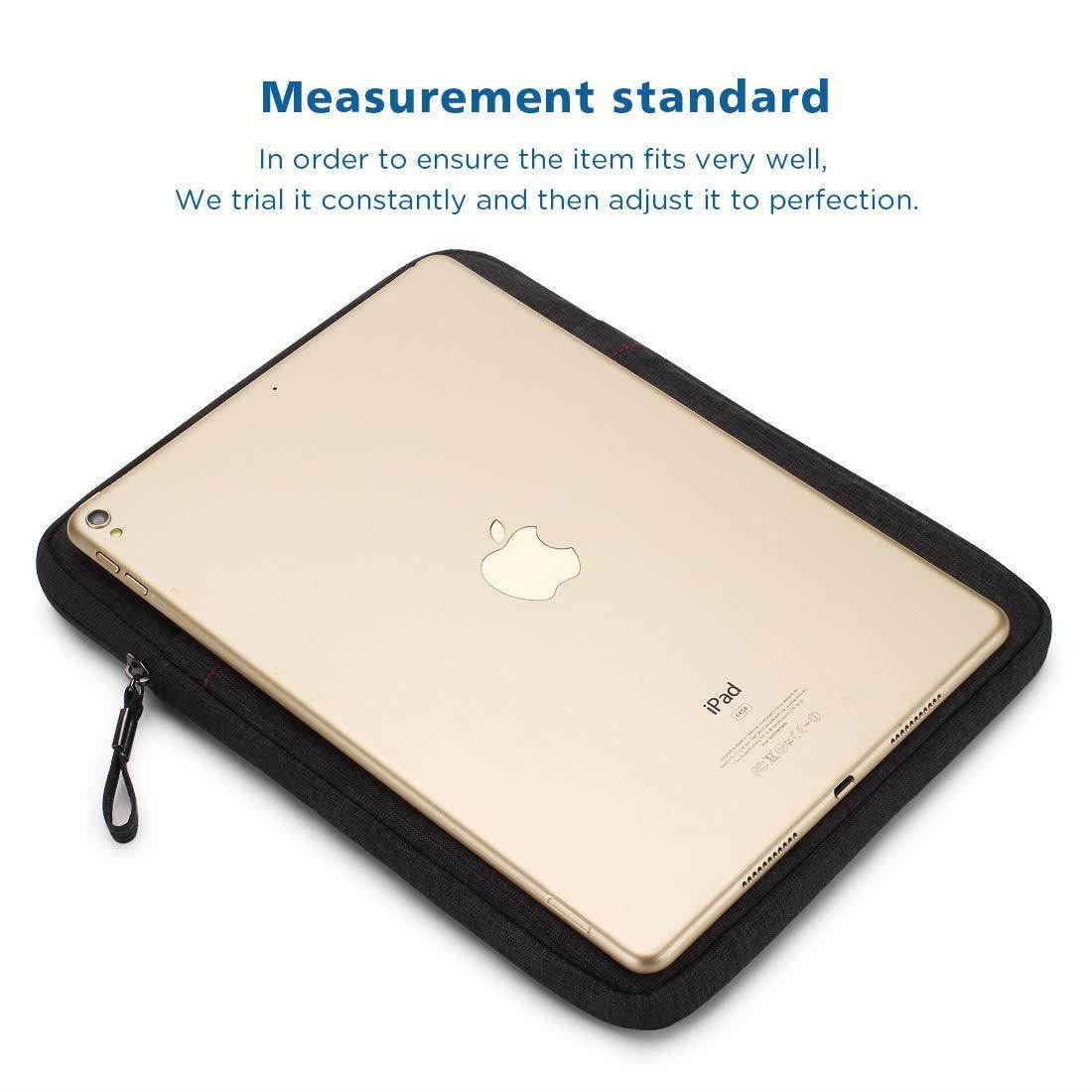 iPad Pro 10.5 Case, Tablet Sleeve Case for 10.5 Inch iPad Pro / 9.7 inch New iPad/iPad Air 2 / iPad 4, 3, 2 / Samsung Galaxy Tab 10.1 Inch Protective Travel Pouch Bag Water Repellent, Black