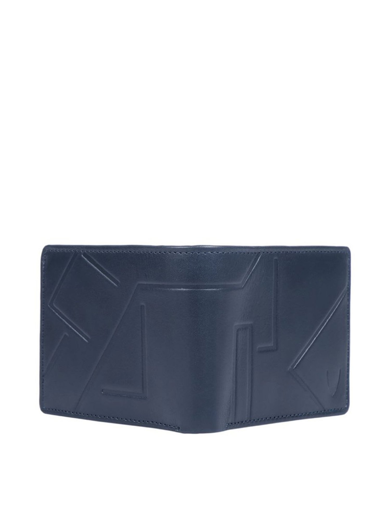Hidesign Navy Textured Rfid Bi-Fold Wallet for Men