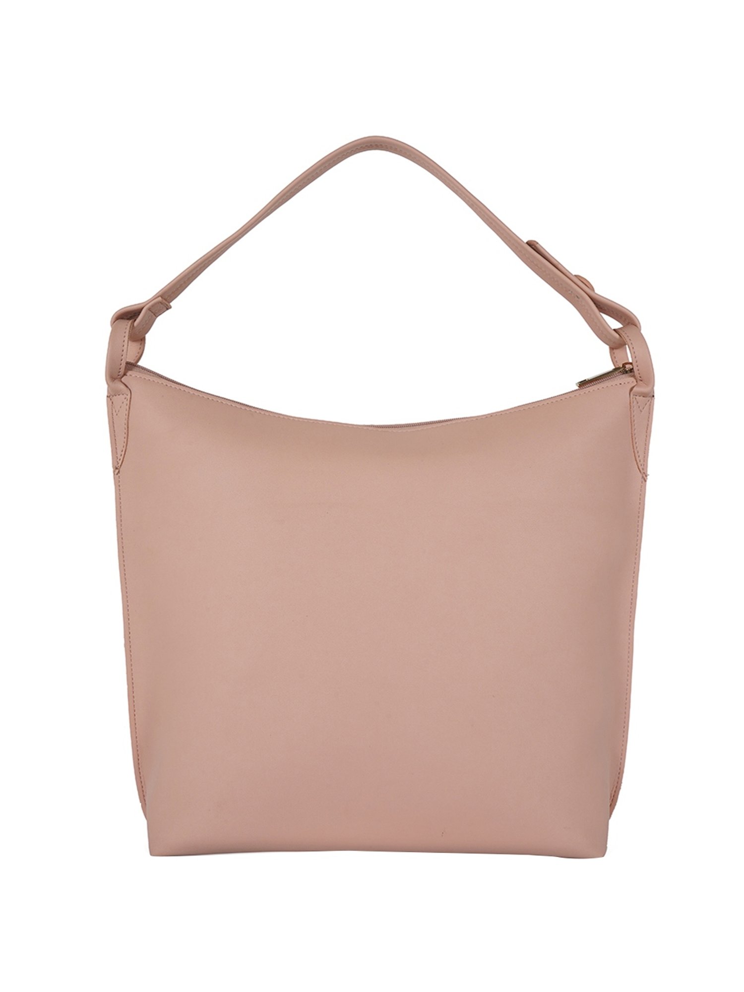 Baggit L Stallone Pink Solid Medium Hobo Handbag