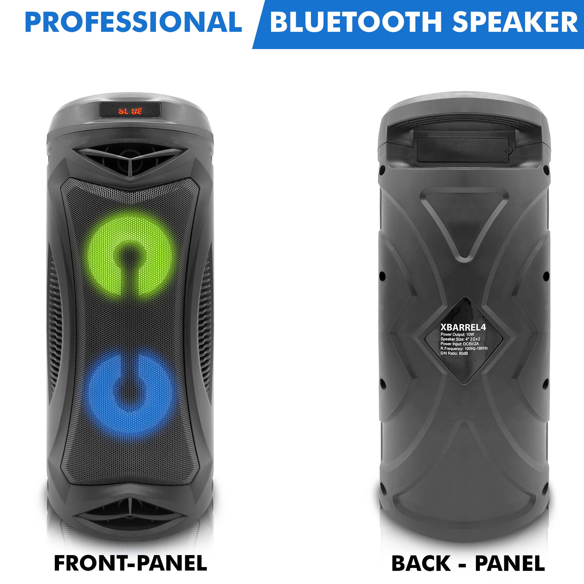 (Qty 2) Technical Pro Portable  Rechargeable Professional Bluetooth Speaker with USB, SD Input, 6H Playtime, Color Changing LED, 2 x 4 Woofer & Dust Proof Enclosure