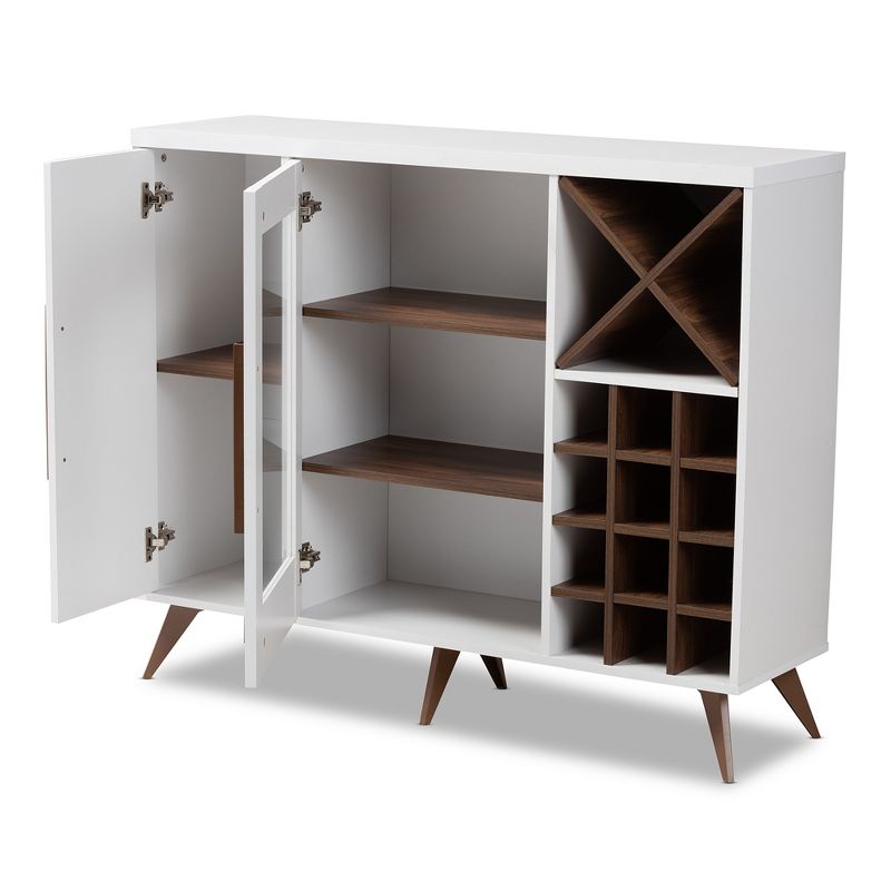 Pietro Finished Wine Cabinet White/Brown - BaxtonStudio