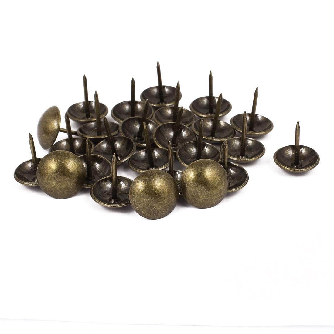 19mm Dia Metal Upholstery Nail Thumb Tack Push Pin Doornail Bronze Tone 25PCS