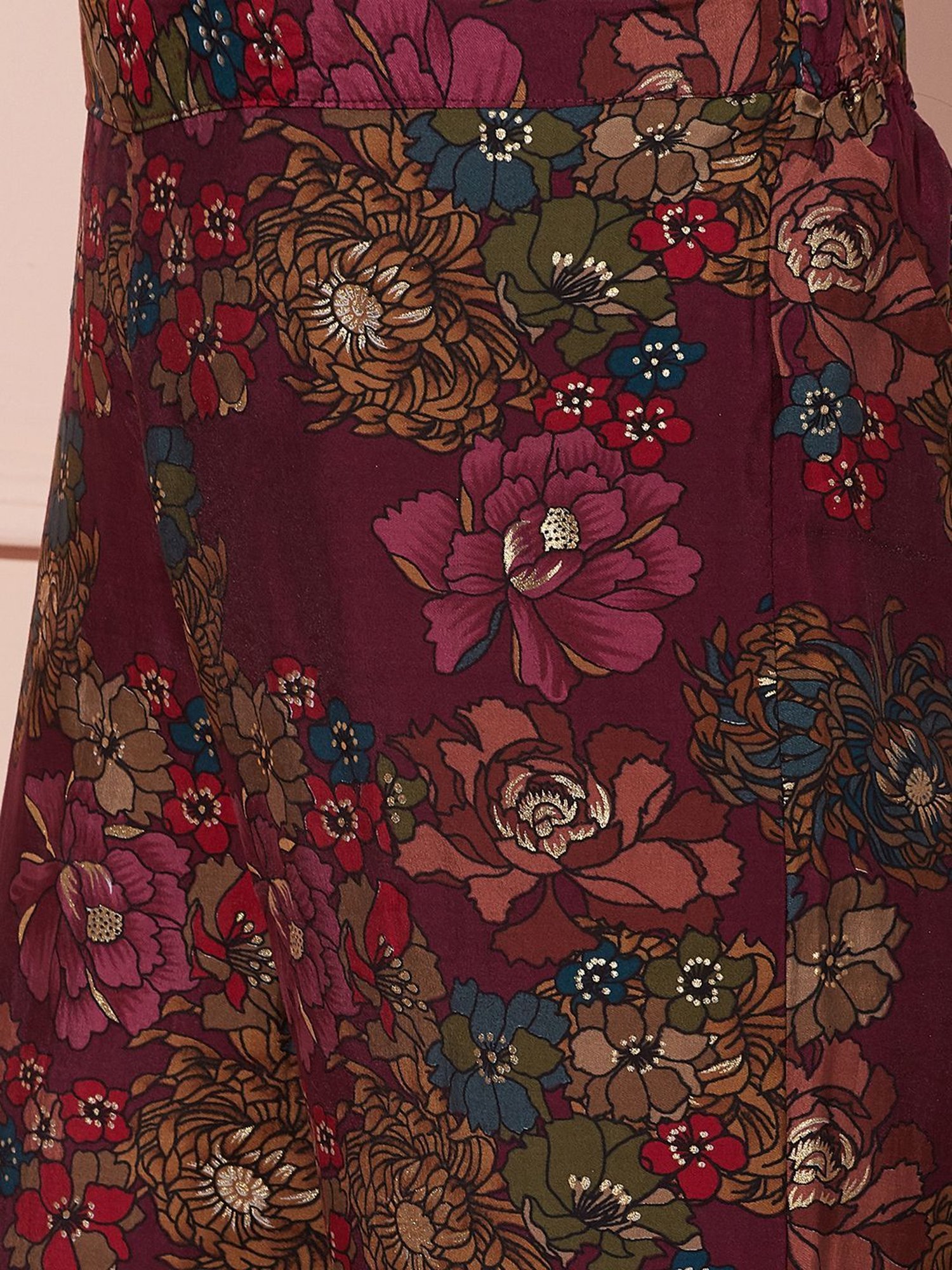 Fashor Purple Printed Kurta Pant Set