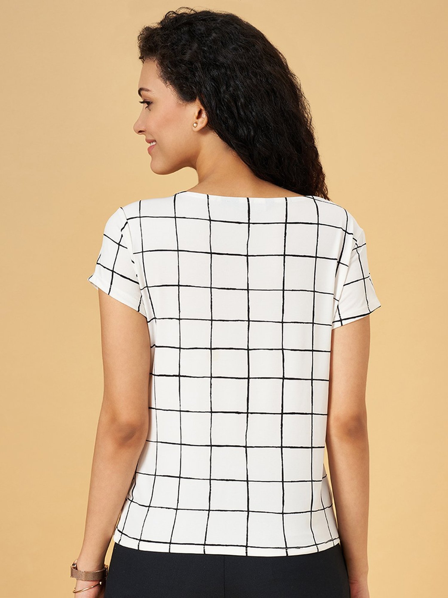 Annabelle by Pantaloons White Chequered Top