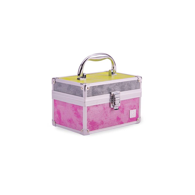Caboodles Train Case Color Block Metallic Makeup Bag