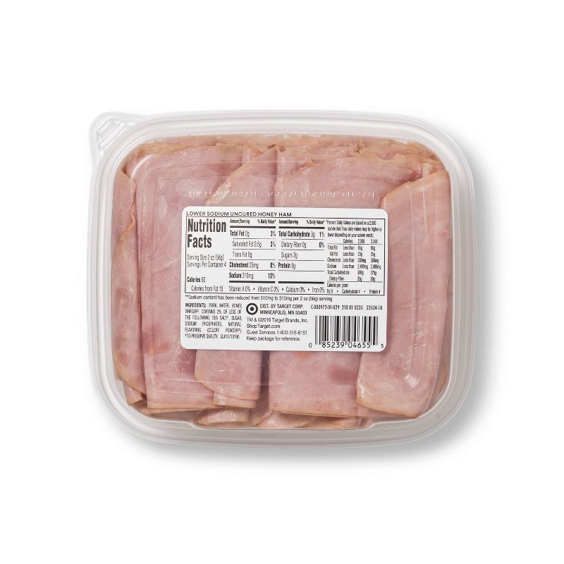 Lower Sodium Uncured Honey Ham Ultra-Thin Deli Slices - 8oz - Good & Gather™