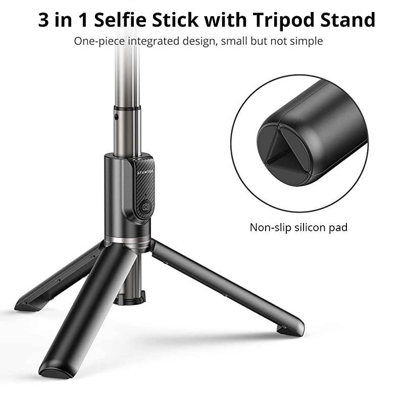 Selfie Stick Tripod, 360&deg; Rotation Extendable Aluminum Bluetooth Selfie Stick with Wireless Remote for iPhone 12/12 Pro/11 /XS Max/XR/XS/X/8/7 Plus, Samsung, Google Pixel, Huawei Smartphones