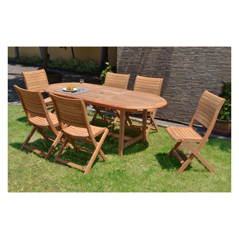7pc Edgewater Teak Oval Dining Set - Amazonia