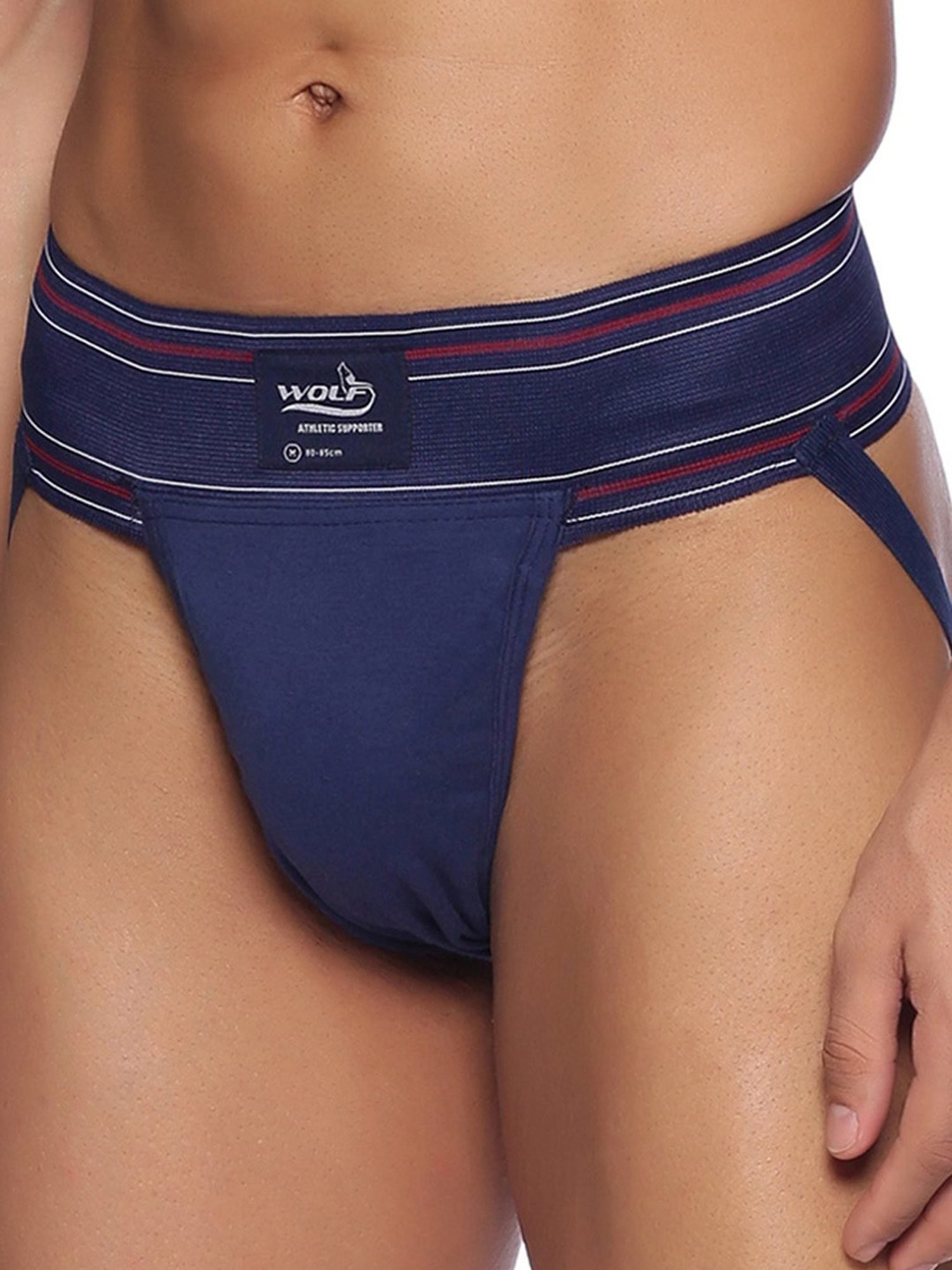 Omtex Men's Athletic Wolf Cotton Supporter Jockstraps (Navy) Size - XL