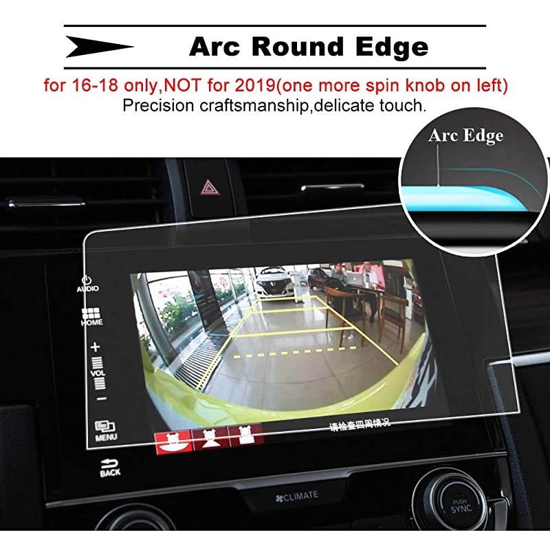 Navigation Screen Protector for 2016 2017 2018 Honda Civic 10 Generation 1618NOT fit 19 Tempered Glass Protective Film for Honda Civic Si Type R Hatchback Touring EX EXL EXT