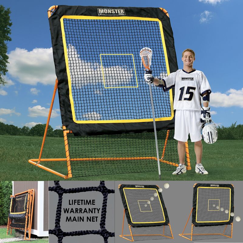 EZ Goal 8' x 6' Lacrosse Professional Practice Rebounder - Orange/Black
