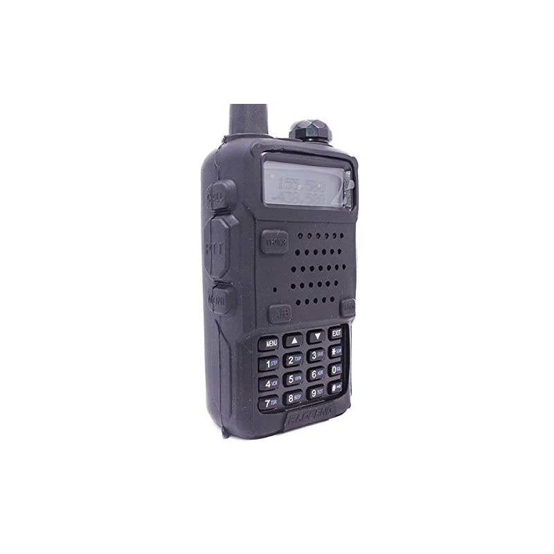 Handheld Soft Rubber Case Portable Silicone Cover Shell for  UV-5R Two Way Radios Walkie Talkie (Black)