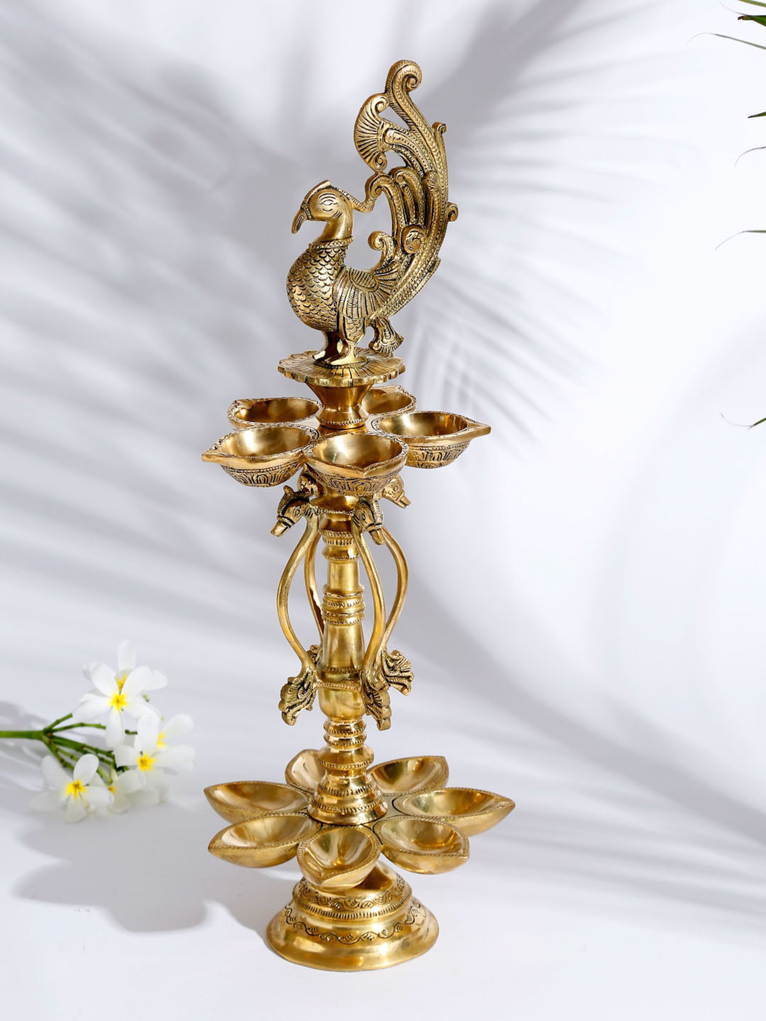 Fabindia Brass Mehnoor Casted Bird Oil Lamp